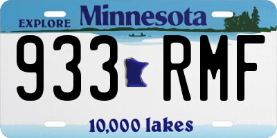 MN license plate 933RMF