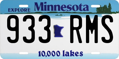 MN license plate 933RMS