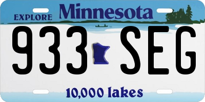 MN license plate 933SEG