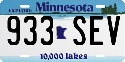 MN license plate 933SEV