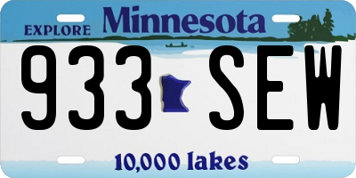 MN license plate 933SEW