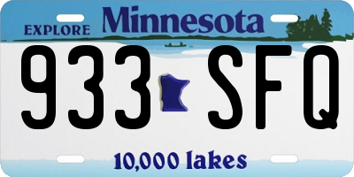 MN license plate 933SFQ