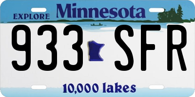MN license plate 933SFR