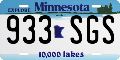 MN license plate 933SGS