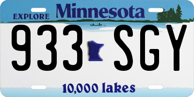 MN license plate 933SGY