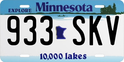 MN license plate 933SKV