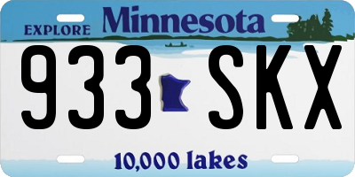 MN license plate 933SKX