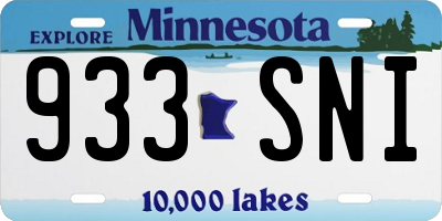 MN license plate 933SNI