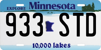 MN license plate 933STD