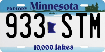 MN license plate 933STM