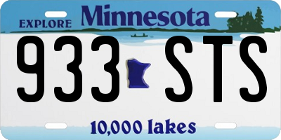 MN license plate 933STS