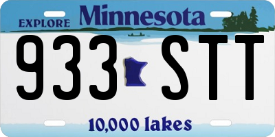 MN license plate 933STT