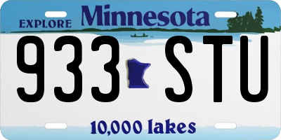MN license plate 933STU