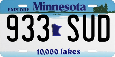 MN license plate 933SUD