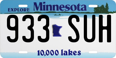MN license plate 933SUH