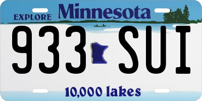 MN license plate 933SUI