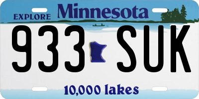 MN license plate 933SUK