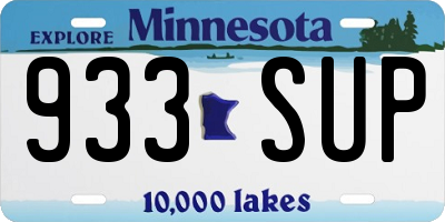 MN license plate 933SUP