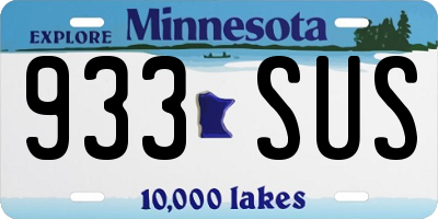 MN license plate 933SUS