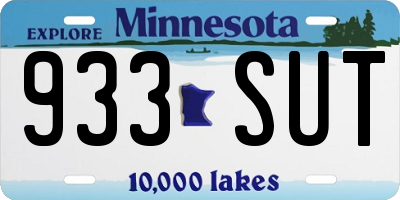 MN license plate 933SUT