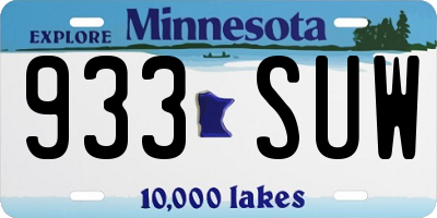 MN license plate 933SUW