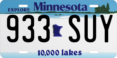 MN license plate 933SUY