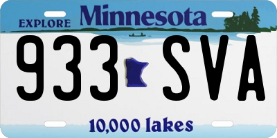 MN license plate 933SVA