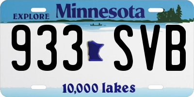 MN license plate 933SVB