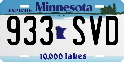 MN license plate 933SVD