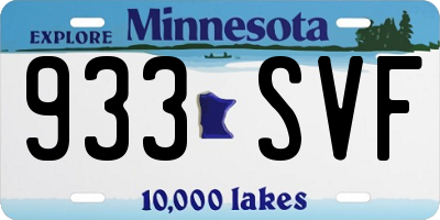 MN license plate 933SVF