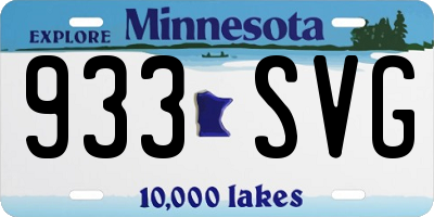 MN license plate 933SVG