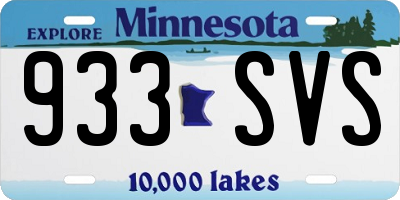 MN license plate 933SVS