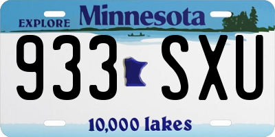 MN license plate 933SXU