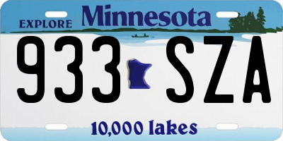 MN license plate 933SZA