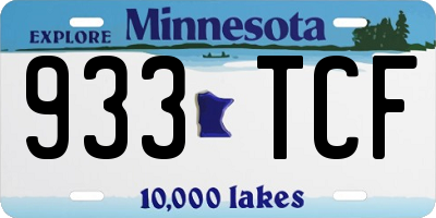 MN license plate 933TCF