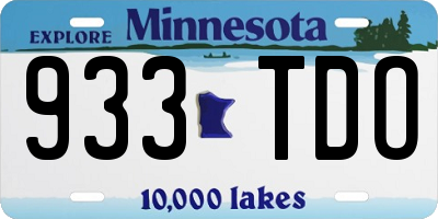 MN license plate 933TDO
