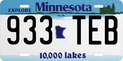 MN license plate 933TEB