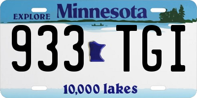 MN license plate 933TGI