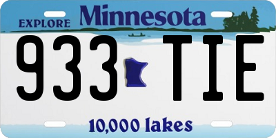MN license plate 933TIE