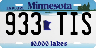 MN license plate 933TIS