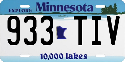 MN license plate 933TIV