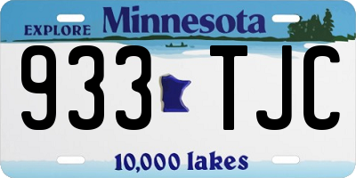 MN license plate 933TJC