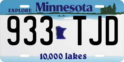 MN license plate 933TJD