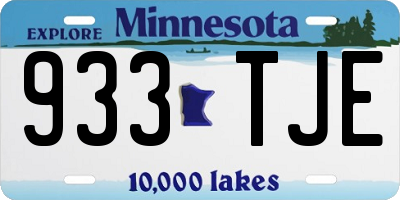 MN license plate 933TJE
