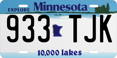 MN license plate 933TJK