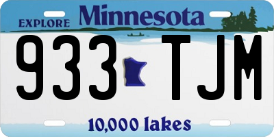 MN license plate 933TJM