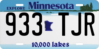 MN license plate 933TJR