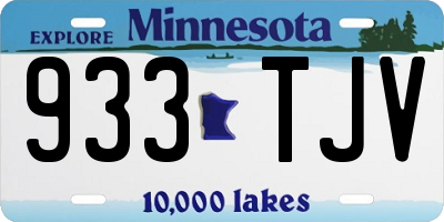 MN license plate 933TJV