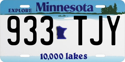 MN license plate 933TJY