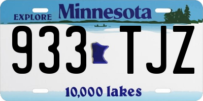 MN license plate 933TJZ